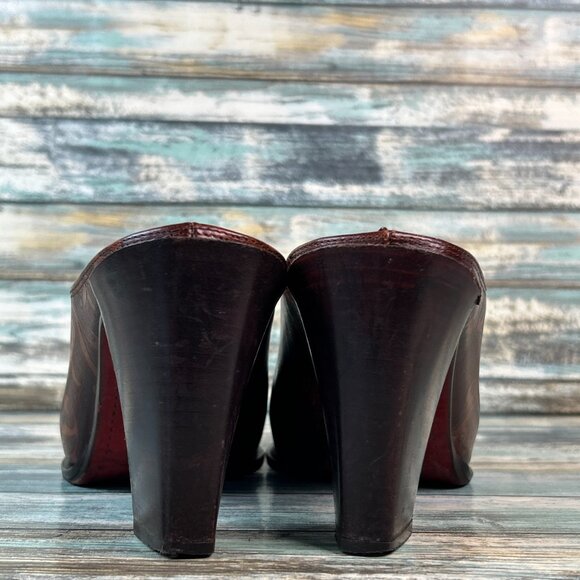 Donald J Pliner Perlie Womens 7.5M Mules Western Dress Shoes Pointed Toe Clogs - Picture 6 of 14